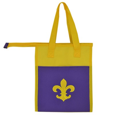 32544-FDL PURPLE/YELLOW  INSULATED LUNCH BAG W/YELLOW FDL