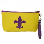32750 - YELLOW COIN POUCH OR COSMETIC/MAKEUP BAG W/FDL
