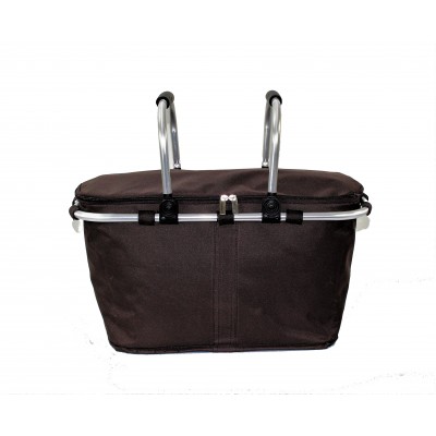 12008- BROWN INSULATED PICNIC BASKET