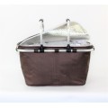 12008- BROWN INSULATED PICNIC BASKET