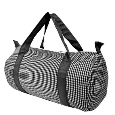 181012-BLACK/WHITE GINGHAM DUFFLE BAG