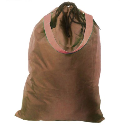 181245-BROWN PLAIN LAUNDRY OR UTILITY BAG W/ORANGE HANDLE