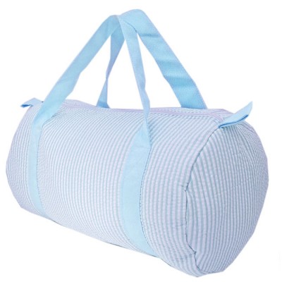 32685-AQUA SEER SUCKER DUFFLE BAG