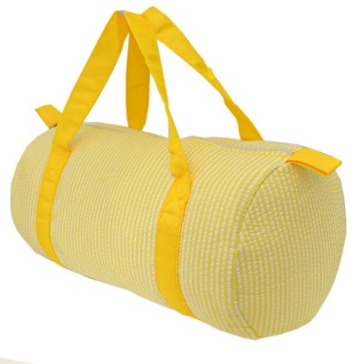 32687-YELLOW SEER SUCKER DUFFLE BAG