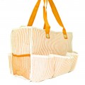 32690-ORANGE SEER SUCKER DIAPER BAG / W 5 POCKETS (MINIMUM 2)