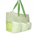 32691-GREEN SEER SUCKER DIAPER BAG / W 5 POCKETS (MINIMUM 2)