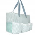 32693-LT. BLUE SEER SUCKER DIAPER BAG / W 5 POCKETS (MINIMUM 2)