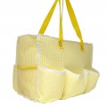 32695-YELLOW SEER SUCKER DIAPER BAG / W 5 POCKETS (MINIMUM 2)