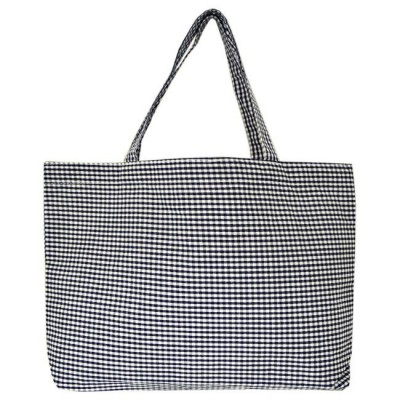 32697 - NAVY/WHITE GINGHAM SHOPPING BAG