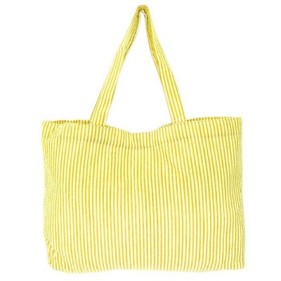 32705- YELLOW  SEERSUCKER TOTE 