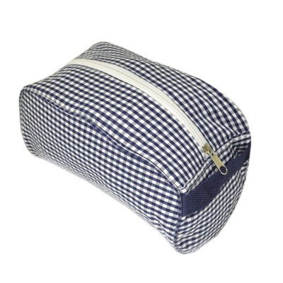 32706 - NAVY/WHITE GINGHAM COSMETIC BAG