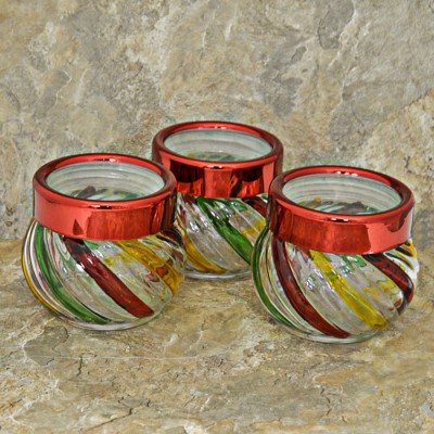 32744-JARS 3PCS RED &YELLOW JAR SET