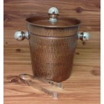 4006-HAMMERED COPPER ICE BUCKET W/TONG	