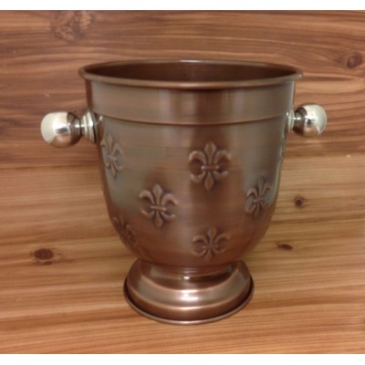 4043FDL-  FLEUR DE LIS COPPER WINE/CHAMPAGNE HOLDER