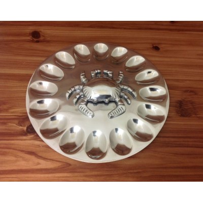52497 - ROUND EGG TRAY W/ CRAB DESIGN