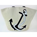 9209- NAVY ANCHOR CANVAS TOTE BAG