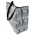 9219- GREY ELEPHANT CANVAS TOTE BAG