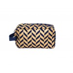 9227- NAVY & GOLD COSMETIC BAG