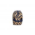 9227- NAVY & GOLD COSMETIC BAG