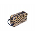 9227- NAVY & GOLD COSMETIC BAG