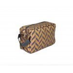 9227- GREY & GOLD COSMETIC BAG