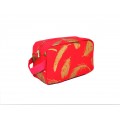 9229-RED FEATHER DESIGN COSMETIC BAG