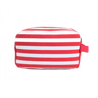 9241- RED & WHITE STRIPE COSMETIC BAG