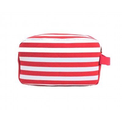 9241- RED & WHITE STRIPE COSMETIC BAG