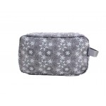 9249- GREY W/SNOW FLAKES COSMETIC BAG