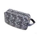 9249- GREY W/SNOW FLAKES COSMETIC BAG