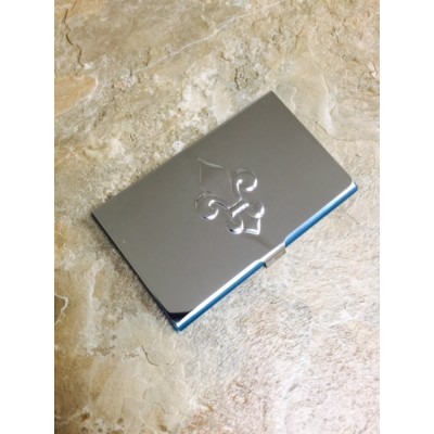 180663-FDL- BUSINESS CARD HOLDER SILVER W/FDL