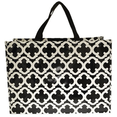 6022 - BLACK/WHITE QUATREFOIL SHOPPING 