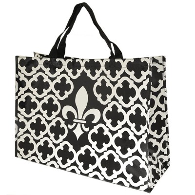 6023- BLACK/WHITE FDL QUATREFOIL SHOPPING 
