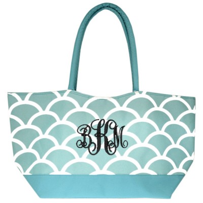 6039 - AQUA SHELL SHOPPING OR BEACH BAG