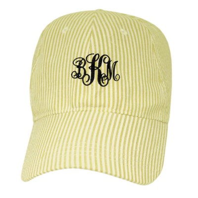 6016 - YELLOW COTTON SEER SUCKER CAP (MINIMUM 2)