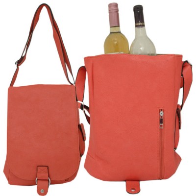 9002 - CORAL LEATHER WINE PURSE (PU)