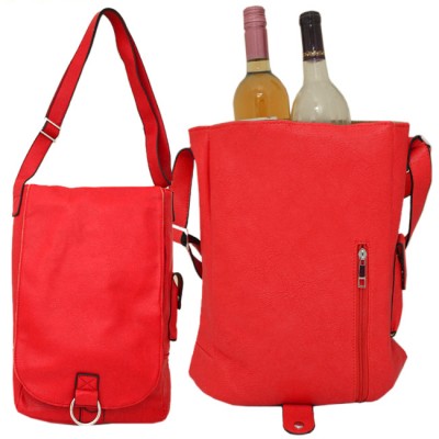 9002 - RED LEATHER WINE PURSE (PU)