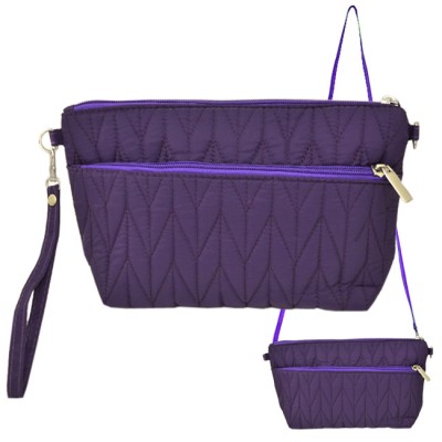 9008 - PURPLE QUILTED CROSSBODY MESSENGER BAG