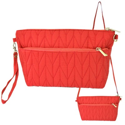 9008 - RED QUILTED CROSSBODY MESSENGER BAG