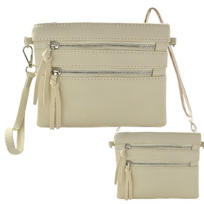 9039A - CREAM CROSSBODY MESSENGER BAG