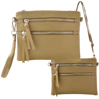 9039A - TAUPE CROSSBODY MESSENGER BAG