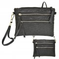 9039B - 6 PIECE OSTRICH CROSS BODY MESSENGER BAG (6 COLORS)