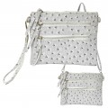 9039B - 6 PIECE OSTRICH CROSS BODY MESSENGER BAG (6 COLORS)