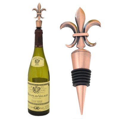 1002COPPER - FLEUR DE LIS WINE STOPPER COPPER