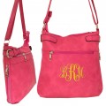 9030 - HOTPINK PU LEATHER CROSS BODY/ SHOULDER BAG