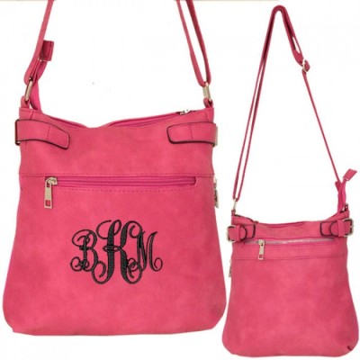 9030 - HOTPINK PU LEATHER CROSS BODY/ SHOULDER BAG