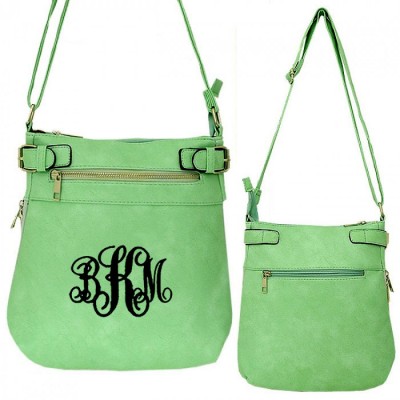 9030 - MINT PU LEATHER CROSS BODY/ SHOULDER BAG