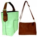 9031 - MINT PU 2PC LEATHER HANDBAG W/MINT SHOULDER BAG