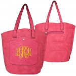 9035 - HOTPINK PU LEATHER  TOTE BAG