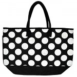 4BLWT-BLACK JUTE BAG W/WHITE DOTS